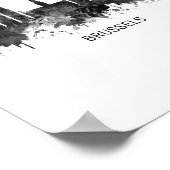 Brüssel Belgien Skyline BW Poster (Ecke)