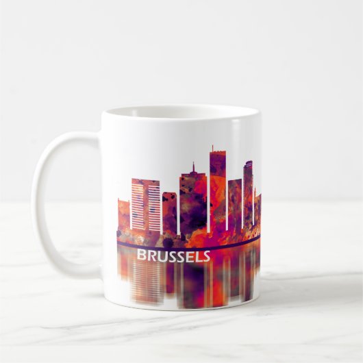 Brüssel Belgien Skyline Kaffeetasse (Links)