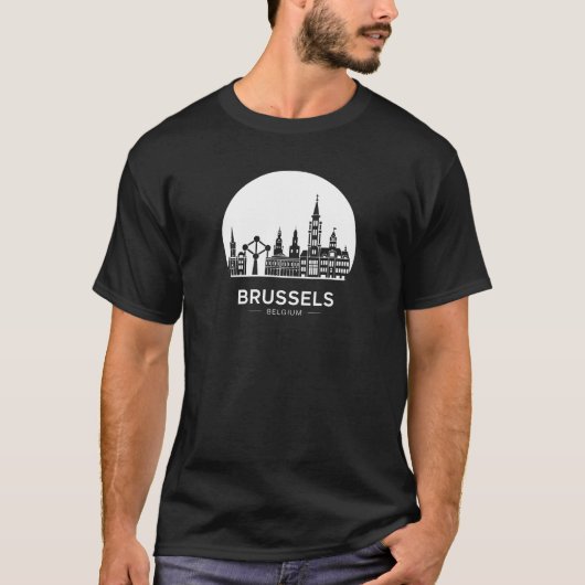 Brüssel Belgien Skyline T-Shirt (Vorderseite)