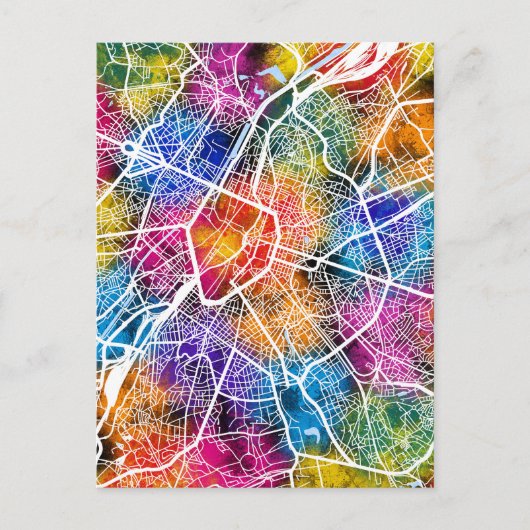 Brüssel - Belgien - Stadtkarte Postkarte (Vorderseite)