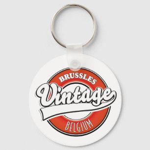 Brüssel Belgien Vintage-Logo Schlüsselanhänger