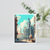 Brüssel Belgien Vintage Reise Illustration Postkarte (Stehend Vorderseite)