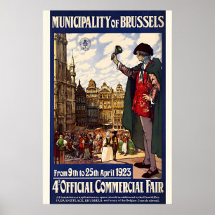 Brüssel Belgien Vintage-Reiseposter Poster