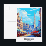 Brüssel Belgien Vintage Travel Illustration Postkarte<br><div class="desc">Brüssel Belgien Art Vintage Travel Portrait Painting Illustration</div>