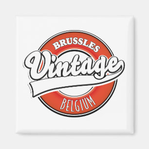 Brüssel - Belgien - Vintages Logo Magnet