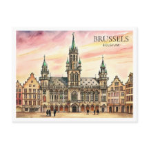 Brüssel Belgien Watercolor Grand Palace
