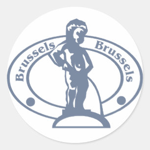 Brüssel-Briefmarke Runder Aufkleber