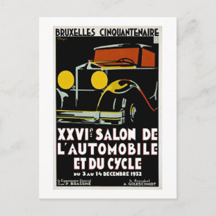 Brüssel Cinquantenaire XXVI Automobilsalon Postkarte