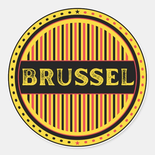 Brussel City Pride Emblem – Belgian Identity Runder Aufkleber (Vorderseite)