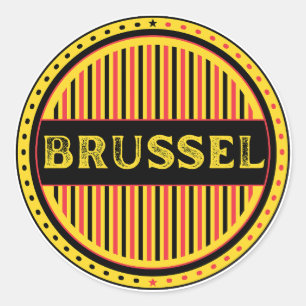 Brüssel City Pride Emblem – Belgische Identität Runder Aufkleber