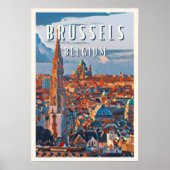 Brüssel, die Hauptstadt Belgiens und Europas Poster (Vorne)