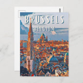 Brüssel, die Hauptstadt Belgiens und Europas Postkarte (Vorne/Hinten)