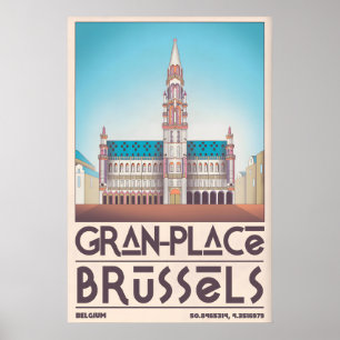Brüssel Grand Place Kunstprint - Architektur Poster