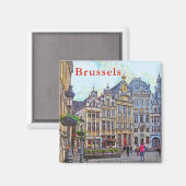Brüssel. Grand Place. Magnet (Vorderseite/Rückseite)