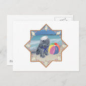 Brüssel Griffon am Strand Postkarte (Vorne/Hinten)