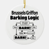 Brüssel Griffon Barking Logic Keramik Ornament (Vorne)