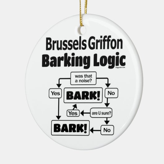Brüssel Griffon Barking Logic Keramik Ornament (Links)
