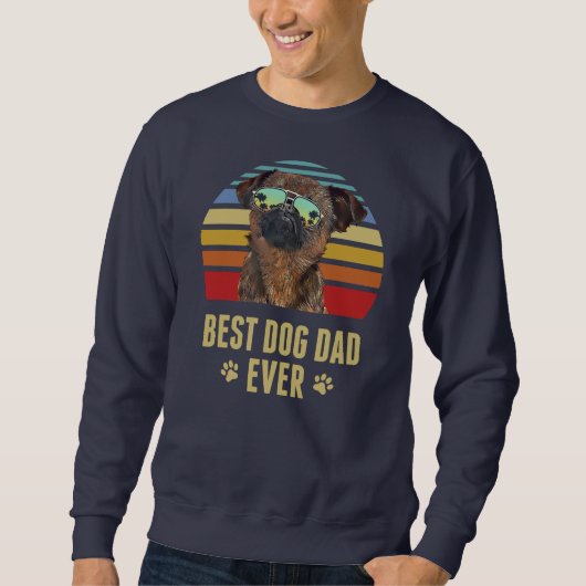 Brüssel Griffon Best Dog Vater je Retro Sunset  Sweatshirt (Vorderseite)