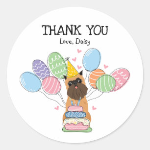 Brüssel Griffon Birthday Party Fvor Tags Sticker