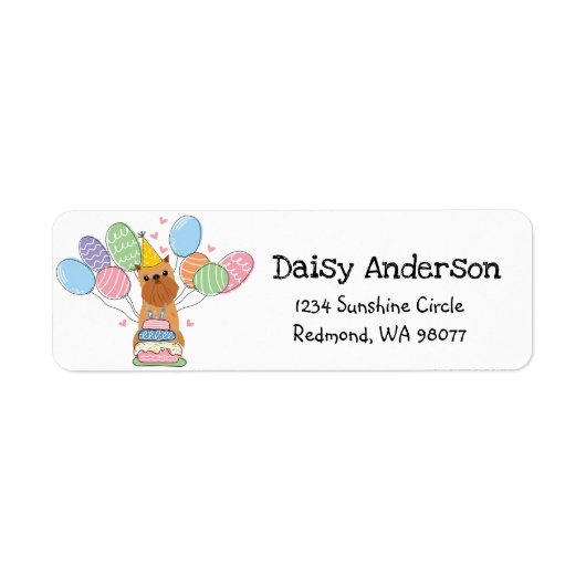 Brüssel Griffon Birthday Rücksendeadresse (Vorne)