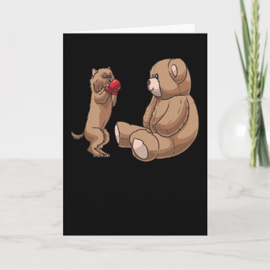 Brüssel Griffon Bruxellois Dog & gestopftes Tier Karte (Vorderseite)