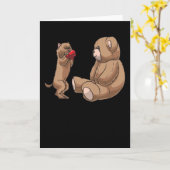 Brüssel Griffon Bruxellois Dog & gestopftes Tier Karte (Gelbe Blume)