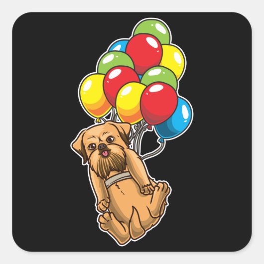 Brüssel Griffon Bruxellois Dog Gift Quadratischer Aufkleber (Vorderseite)