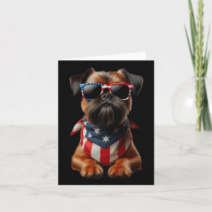 Brüssel Griffon Dog 4. Juli American Independence Karte