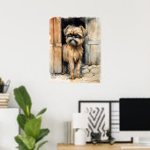 Brüssel Griffon - Dog Art Print Poster (Heimbüro)