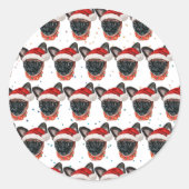 Brüssel Griffon Dog Breed Christmas Runder Aufkleber (Vorderseite)