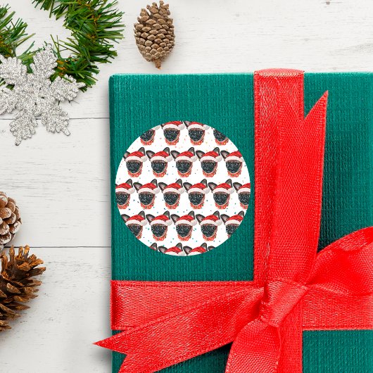 Brüssel Griffon Dog Breed Christmas Runder Aufkleber