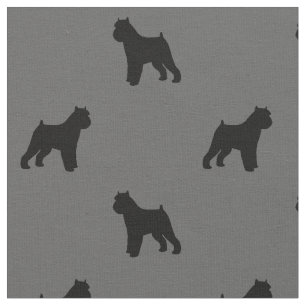 Brüssel Griffon Dog Breed Silhouetten Gemustert Stoff