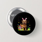 Brüssel Griffon Dog Easter Egg Hunt Bunny Ear Hap Button (Vorne & Hinten)
