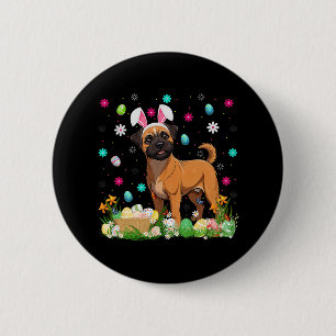 Brüssel Griffon Dog Easter Egg Hunt Bunny Ear Hap Button