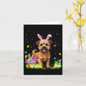 Brüssel Griffon Dog Easter Egg Hunt Bunny Ear Hap Karte (Gelbe Blume)