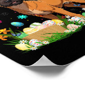 Brüssel Griffon Dog Easter Egg Hunt Bunny Ear Hap Poster (Ecke)