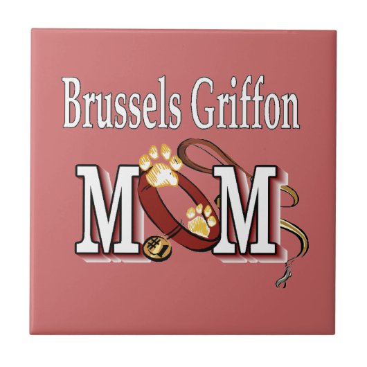 Brüssel Griffon Dog MAMA Fliese (Vorderseite)