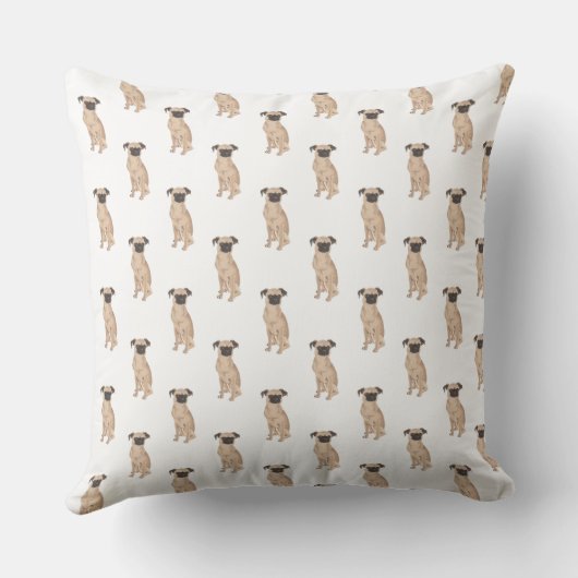 Brüssel Griffon Dog Pattern Kissen (Rückseite)