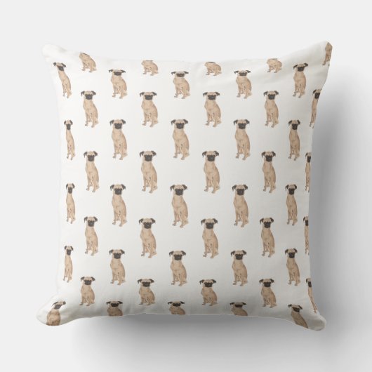 Brüssel Griffon Dog Pattern Kissen (Vorderseite)