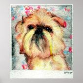 Brüssel Griffon Dog Portrait Poster (Vorne)