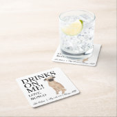 Brüssel Griffon Dog Wedding Rechteckiger Pappuntersetzer (Vor Ort)