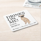 Brüssel Griffon Dog Wedding Rechteckiger Pappuntersetzer (angewinkelt)