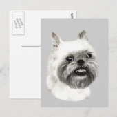 Brüssel Griffon Dog Zeichnend Postkarte (Vorne/Hinten)