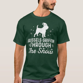 Brüssel Griffon durch den Schnee Funny Christmas T-Shirt