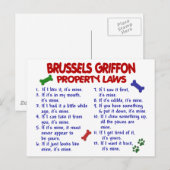 BRÜSSEL GRIFFON - Eigentumsrecht 2 Postkarte (Vorne/Hinten)