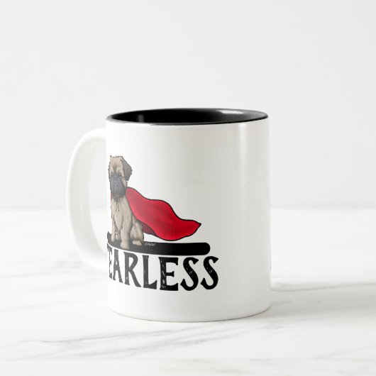 Brüssel Griffon Fearless Zweifarbige Tasse (Vorderseite Links)