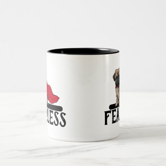 Brüssel Griffon Fearless Zweifarbige Tasse (Mittel)