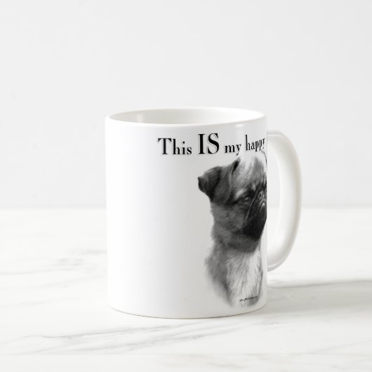 Brüssel Griffon Happy Face Kaffeetasse (VorderseiteRechts)