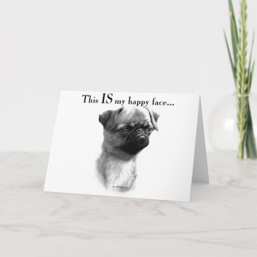 Brüssel Griffon Happy Face Karte (Vorderseite)