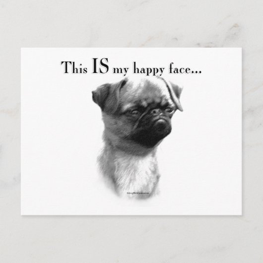 Brüssel Griffon Happy Face Postkarte (Vorderseite)